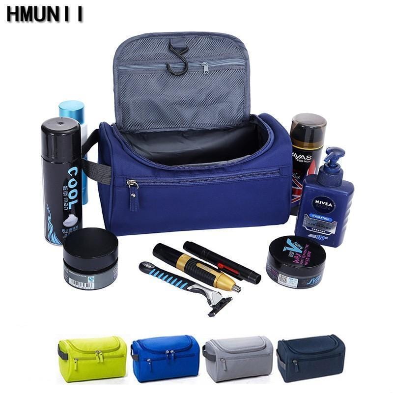 New Waterproof Men Hanging Makeup Bag Nylon Travel Organizer Cosmetic Bag for Women Necessaries Make Up Case Wash Toiletry Bag-navy-JadeMoghul Inc.