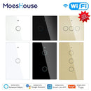 New WiFi Smart Light Touch Switch RF433 Smart Life/Tuya App Control,Alexa Google Home Voice Control 1/2/3 Gang EU US 2/3 Way AExp