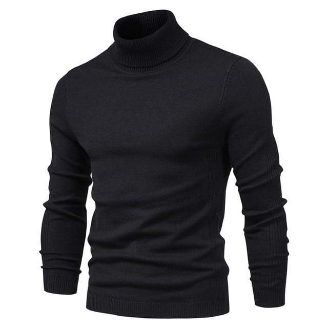 New Winter Turtleneck Thick Mens Sweaters Casual Turtle Neck Solid Color Quality Warm Slim Turtleneck Sweaters Pullover Men AExp