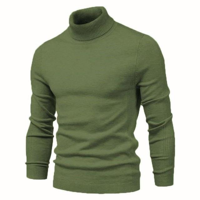 New Winter Turtleneck Thick Mens Sweaters Casual Turtle Neck Solid Color Quality Warm Slim Turtleneck Sweaters Pullover Men AExp