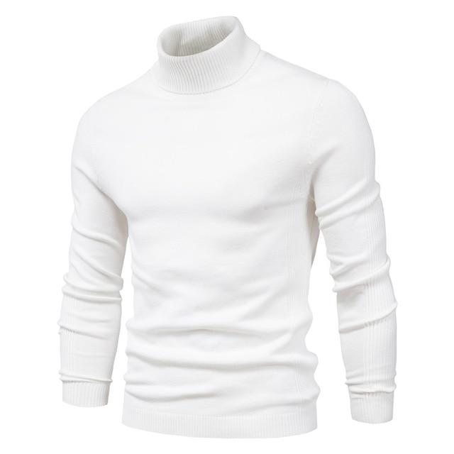 New Winter Turtleneck Thick Mens Sweaters Casual Turtle Neck Solid Color Quality Warm Slim Turtleneck Sweaters Pullover Men AExp