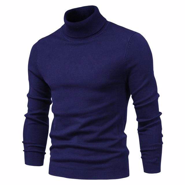 New Winter Turtleneck Thick Mens Sweaters Casual Turtle Neck Solid Color Quality Warm Slim Turtleneck Sweaters Pullover Men AExp