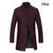 New Winter Wool Long Peacoat For Men / Slim Fit Casual-Grey Thick-M-JadeMoghul Inc.