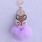 New Women Crystal fluffy Keychain Fox Pompom Key Ring llavero Pom  Rabbit Fur Ball Key Chain Bag Chaveiro Femme Porte clef AExp