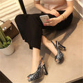 New women fashion pumps high heel office lady causal shoes for summer buckle strap black female square heel peep toe sandals AExp