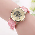 New Women Leather Bracelet Watch - Casual Elephant Watch-Pink-JadeMoghul Inc.