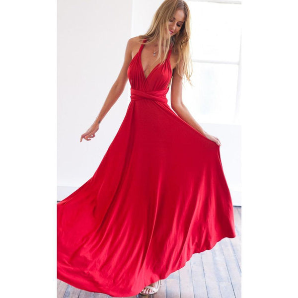 New Women Maxi Dress - Long Dress - Bridesmaids Convertible Wrap Party Dress-1-XXS-JadeMoghul Inc.