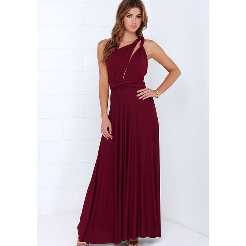 New Women Maxi Dress - Long Dress - Bridesmaids Convertible Wrap Party Dress-14-XXS-JadeMoghul Inc.