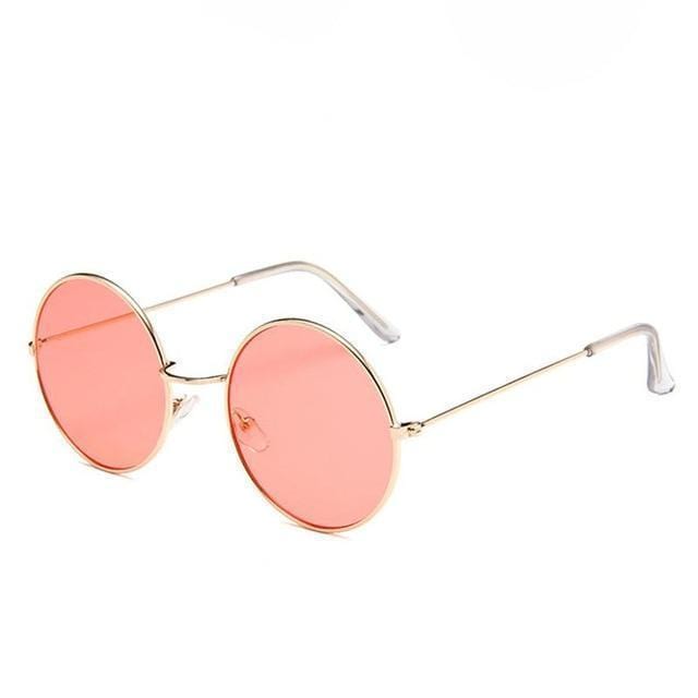 New Women Men Round Sunglasses Steampunk Shades MultiColor Gradient Mirror Lens Goggles Designer Vintage Sun Glasses-Gold Red-JadeMoghul Inc.