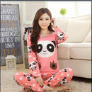 New Women Pajamas Sets autumn winter Sleeve Thin Cartoon Print Cute Loose Sleepwear Girl pijamas Mujer Leisure Nightgown Women AExp