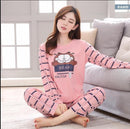 New Women Pajamas Sets autumn winter Sleeve Thin Cartoon Print Cute Loose Sleepwear Girl pijamas Mujer Leisure Nightgown Women-C Y jia fei mao-XL-JadeMoghul Inc.