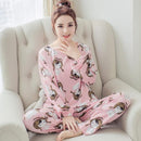 New Women Pajamas Sets autumn winter Sleeve Thin Cartoon Print Cute Loose Sleepwear Girl pijamas Mujer Leisure Nightgown Women-C Y nv hai-M-JadeMoghul Inc.