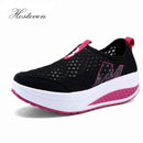 New Women's Shoes Casual Sport Fashion Shoes Walking Flats Height Increasing Women Loafers Breathable Air Mesh Swing Wedges Shoe AExp