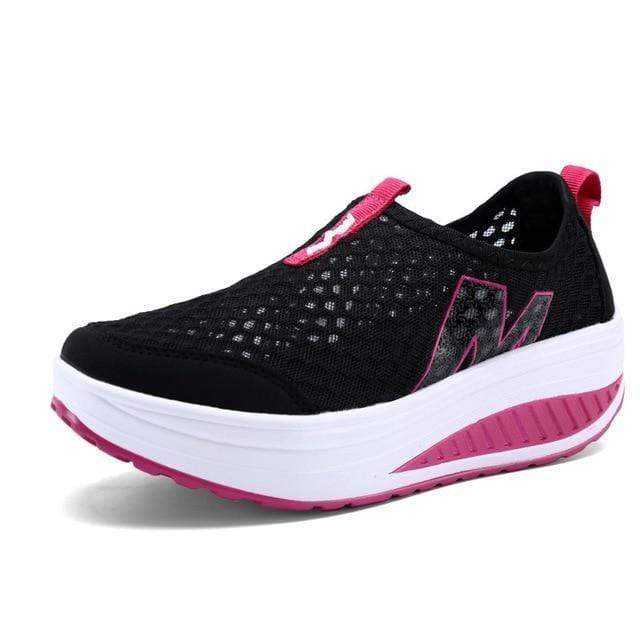 New Women's Shoes Casual Sport Fashion Shoes Walking Flats Height Increasing Women Loafers Breathable Air Mesh Swing Wedges Shoe AExp