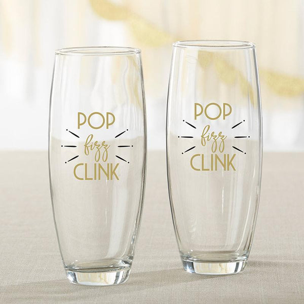 New Year's Eve 9 oz. Stemless Champagne Glass (Set of 2)-Personalized Coasters-JadeMoghul Inc.