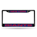 Cadillac License Plate Frame New York Giants Black Laser Chrome Frame