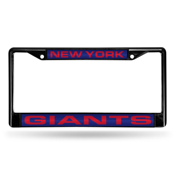 Cadillac License Plate Frame New York Giants Black Laser Chrome Frame