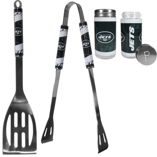 New York Jets 2pc BBQ Set with Tailgate Salt & Pepper Shakers-Tailgating Accessories-JadeMoghul Inc.