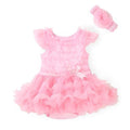 Newborn Baby Girl Ruffle Dress Clothes Princess Style Summer Girls Romper Dress & Headband Pink Infant Party Costume Dresses-Hot pink-12M-JadeMoghul Inc.