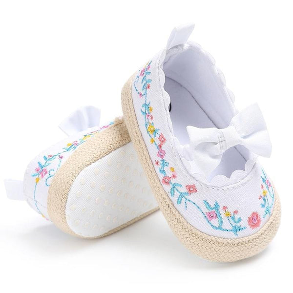 Newborn Baby Girls Shoes Princess Cute Mary Jane Bow First Walkers Crib Bebe Soft Soled Anti-Slip Kids Shoes White-Black-13-18 Months-JadeMoghul Inc.