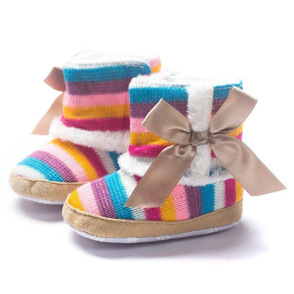 Newborn Baby Rainbow Wool Infant cotton Padded Shoes Boots for Winter and Snow-picture show-3-JadeMoghul Inc.