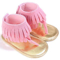 Newborn Babys' Fringed Summer Moccasins-Pink-0-6 Months-JadeMoghul Inc.