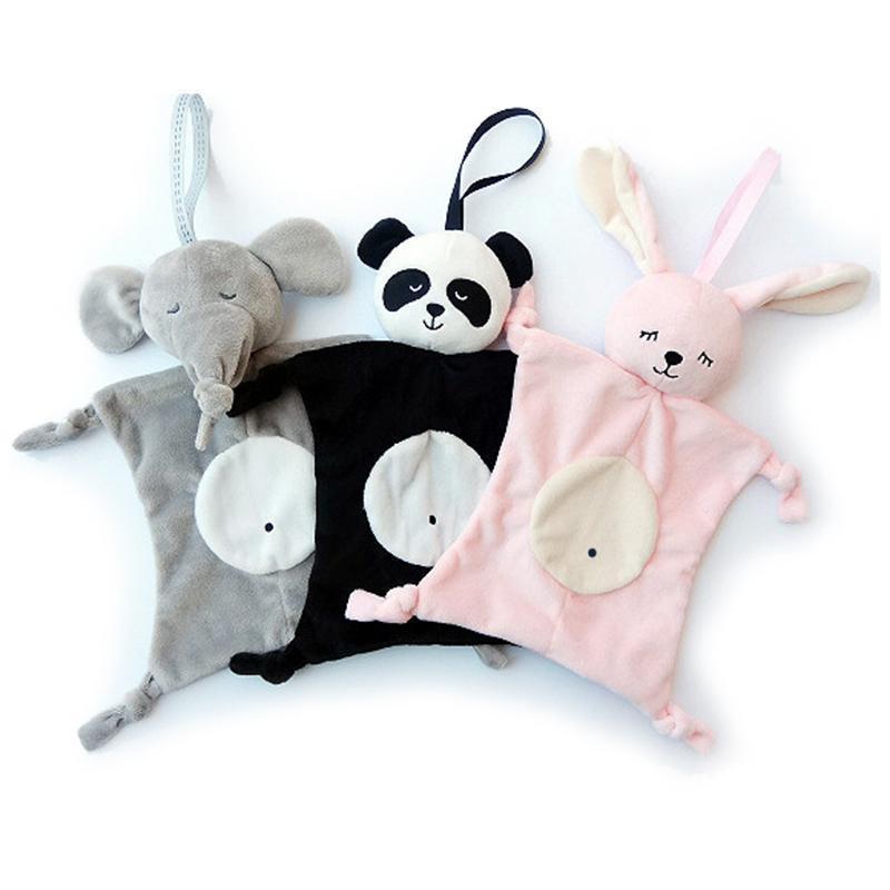 Newborn Blankie soothing towel Of Baby Toys Animal shape Infant Baby Gift Soft Soothe Towel Educational Plush Toys-Black-JadeMoghul Inc.