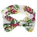 Newborn Flowers Print Floral Butterfly Bow Elastic Hair band Girls Turban Knot Headbands Children Headwear Baby Hair Accessories-N4 White-JadeMoghul Inc.