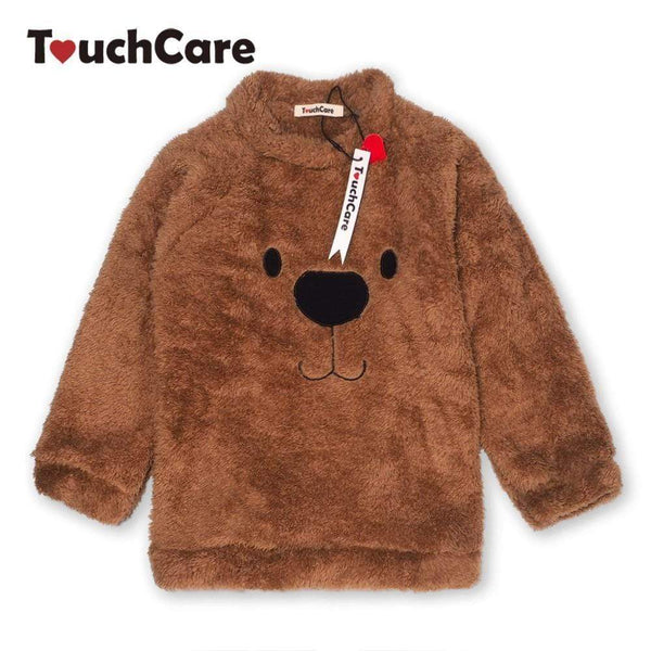 Newborn Winter Warm Thick Fleece Baby Sweaters Infant Cute Cartoon Animal Bear Kids Pullover Long Sleeve T-shirts Toddler Blouse AExp