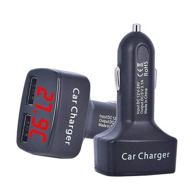 Newest Car Charger Dual DC5V 3.1A USB With Voltage/Temperature/Current Meter Tester Adapter Digital Display JadeMoghul Inc. 