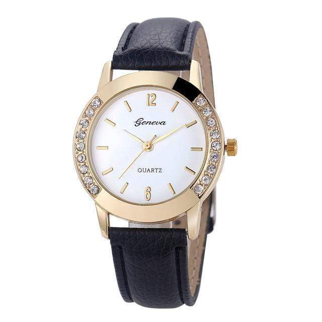 Newest Flower Printed Watch - Fashion Women Diamond Crystal Analog Quartz Wristwatch
