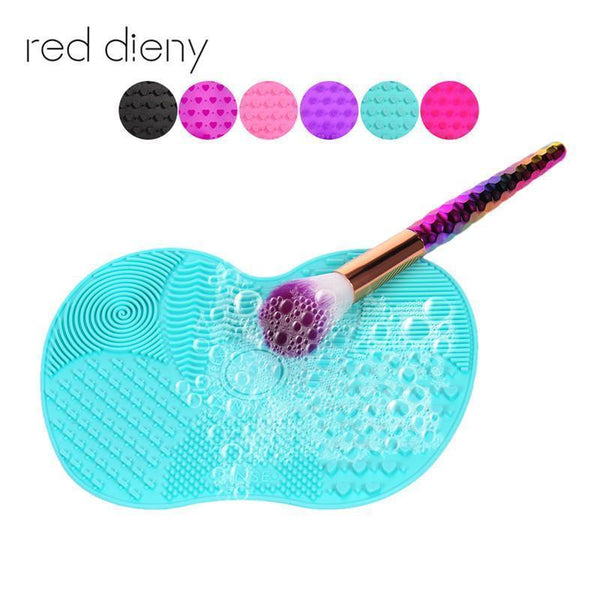 Newest Silicone brush cleaner Cosmetic Make Up Washing Brush Gel Cleaning Mat Foundation Makeup Brush Cleaner Pad Scrubbe Board-as the picture-JadeMoghul Inc.