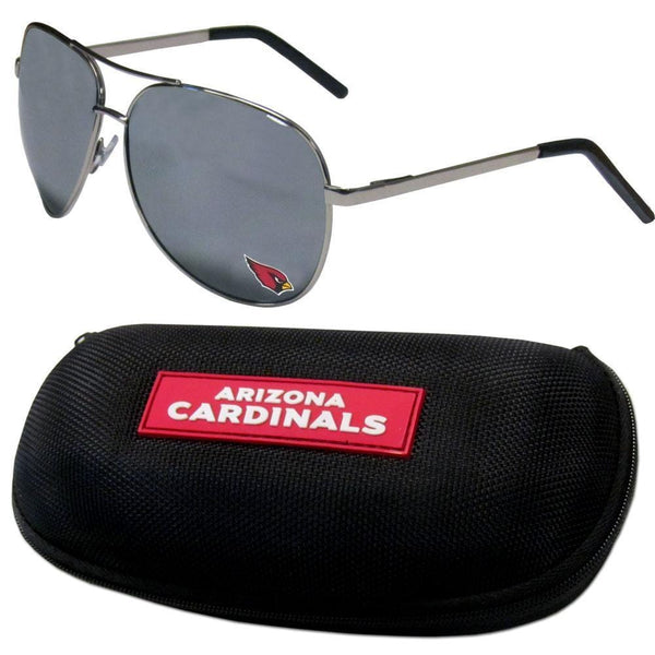 NFL - Arizona Cardinals Aviator Sunglasses and Zippered Carrying Case-Sunglasses, Eyewear & Accessories,Sunglass & Accessory Sets,Aviator Sunglasses & Zippered Case,NFL Aviator Sunglasses Sunglasses & Zippered Case-JadeMoghul Inc.