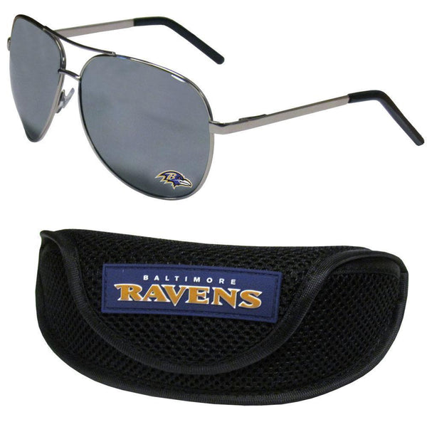 NFL - Baltimore Ravens Aviator Sunglasses and Sports Case-Sunglasses, Eyewear & Accessories,Sunglass & Accessory Sets,Aviator Sunglasses & Sport Case,NFL Aviator Sunglasses Sunglasses & Sport Case-JadeMoghul Inc.