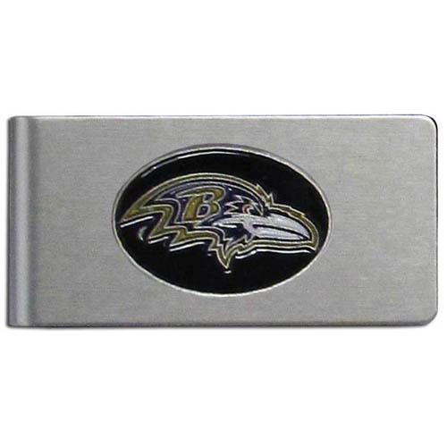 NFL - Baltimore Ravens Brushed Metal Money Clip-Wallets & Checkbook Covers,Money Clips,Brushed Money Clips,NFL Brushed Money Clips-JadeMoghul Inc.