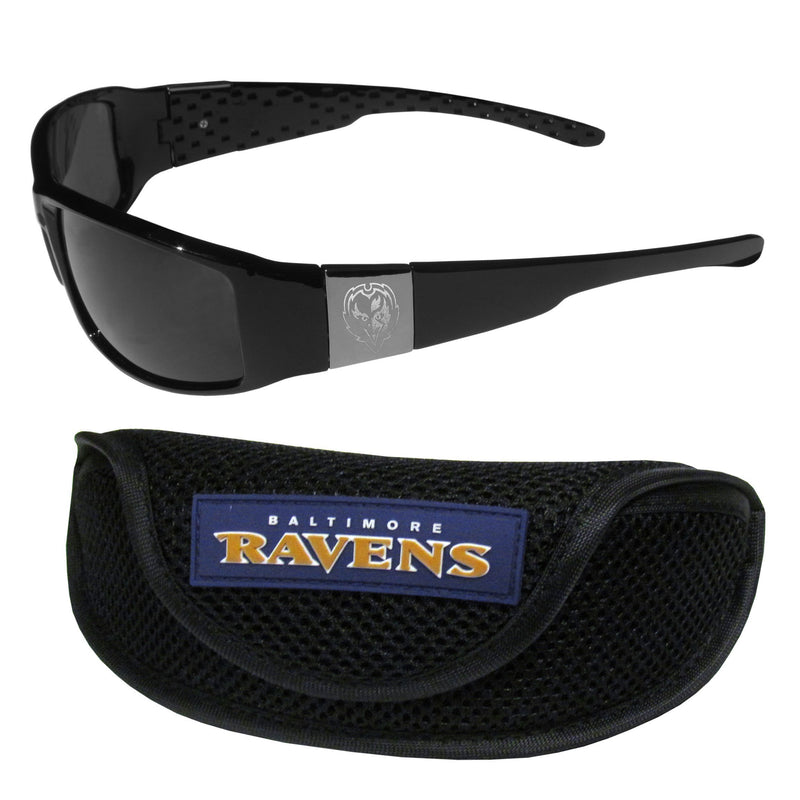 NFL - Baltimore Ravens Chrome Wrap Sunglasses and Sports Case-Sunglasses, Eyewear & Accessories,Sunglass & Accessory Sets,Chrome Wrap Sunglasses & Sport Case,NFL Chrome Wrap Sunglasses & Sport Case-JadeMoghul Inc.