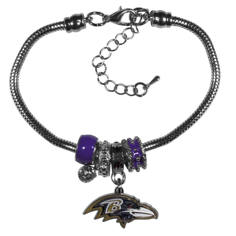 NFL - Baltimore Ravens Euro Bead Bracelet-Jewelry & Accessories,Bracelets,Euro Bead Bracelets,NFL Euro Bead Bracelets-JadeMoghul Inc.