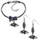 NFL - Baltimore Ravens Euro Bead Earrings and Bracelet Set-Jewelry & Accessories,NFL Jewelry,Baltimore Ravens Jewelry-JadeMoghul Inc.