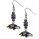 NFL - Baltimore Ravens Euro Bead Earrings-Jewelry & Accessories,Earrings,Euro Bead Earrings,NFL Euro Bead Earrings-JadeMoghul Inc.