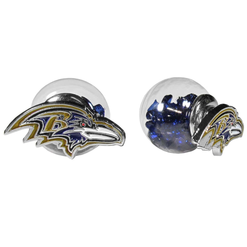 NFL - Baltimore Ravens Front/Back Earrings-Jewelry & Accessories,NFL Jewelry,Baltimore Ravens Jewelry-JadeMoghul Inc.