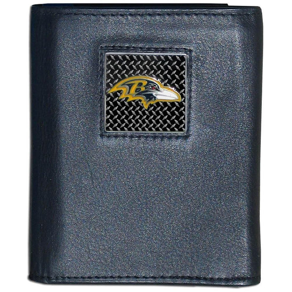 NFL - Baltimore Ravens Gridiron Leather Tri-fold Wallet-Wallets & Checkbook Covers,Tri-fold Wallets,Deluxe Tri-fold Wallets,Window Box Packaging,NFL Tri-fold Wallets-JadeMoghul Inc.