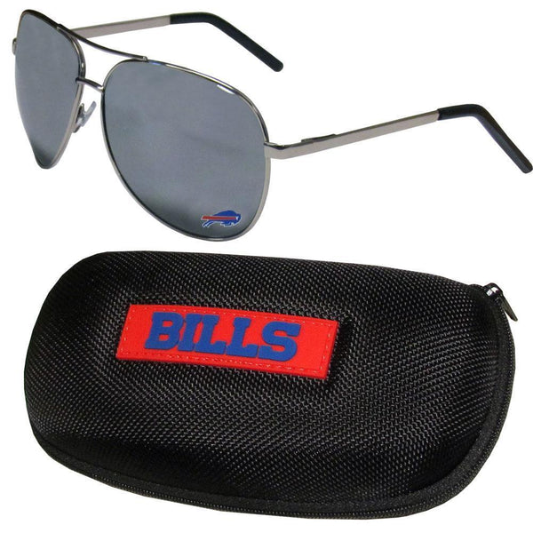 NFL - Buffalo Bills Aviator Sunglasses and Zippered Carrying Case-Sunglasses, Eyewear & Accessories,Sunglass & Accessory Sets,Aviator Sunglasses & Zippered Case,NFL Aviator Sunglasses Sunglasses & Zippered Case-JadeMoghul Inc.