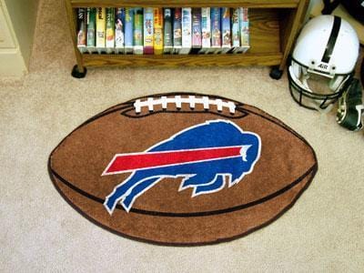 Round Rug in Living Room NFL Buffalo Bills Football Ball Rug 20.5"x32.5"