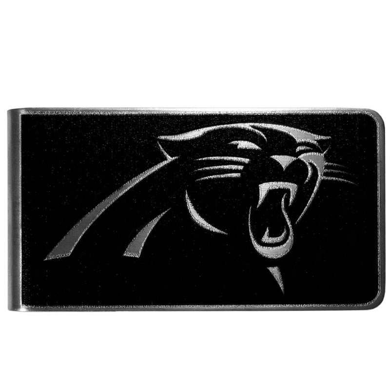 NFL - Carolina Panthers Black and Steel Money Clip-Wallets & Checkbook Covers,NFL Wallets,Carolina Panthers Wallets-JadeMoghul Inc.