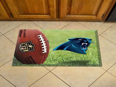 Welcome Door Mat NFL Carolina Panthers Scraper Mat 19"x30" Ball
