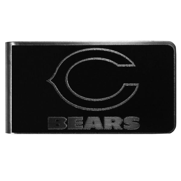 NFL - Chicago Bears Black and Steel Money Clip-Wallets & Checkbook Covers,NFL Wallets,Chicago Bears Wallets-JadeMoghul Inc.