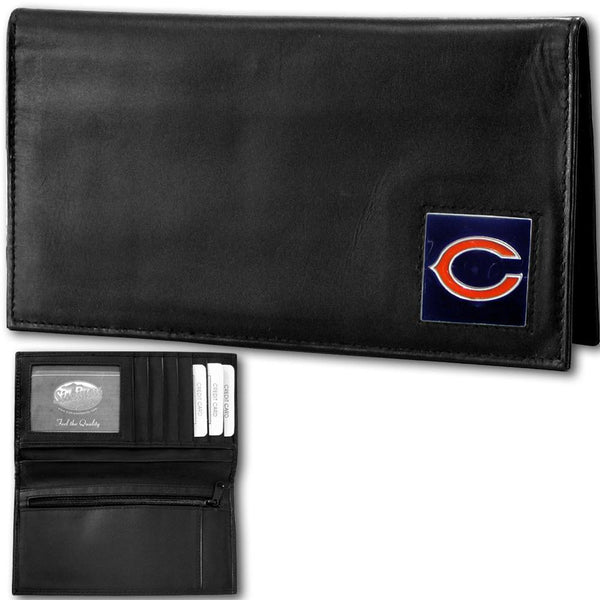 NFL - Chicago Bears Deluxe Leather Checkbook Cover-Wallets & Checkbook Covers,Checkbook Covers,Wallet Checkbook Covers,Window Box Packaging,NFL Wallet Checkbook Covers-JadeMoghul Inc.