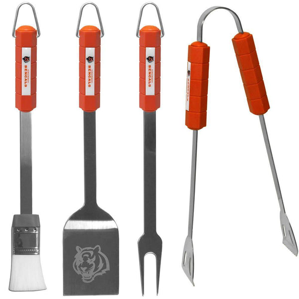 NFL - Cincinnati Bengals 4 pc BBQ Set-Tailgating & BBQ Accessories,BBQ Tools,4 pc Tool Set,NFL 4 pc Tool Set,-JadeMoghul Inc.