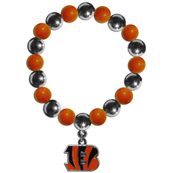 NFL - Cincinnati Bengals Chrome Bead Bracelet-Jewelry & Accessories,Bracelets,Fan Bead Bracelets,NFL Fan Bead Bracelets-JadeMoghul Inc.