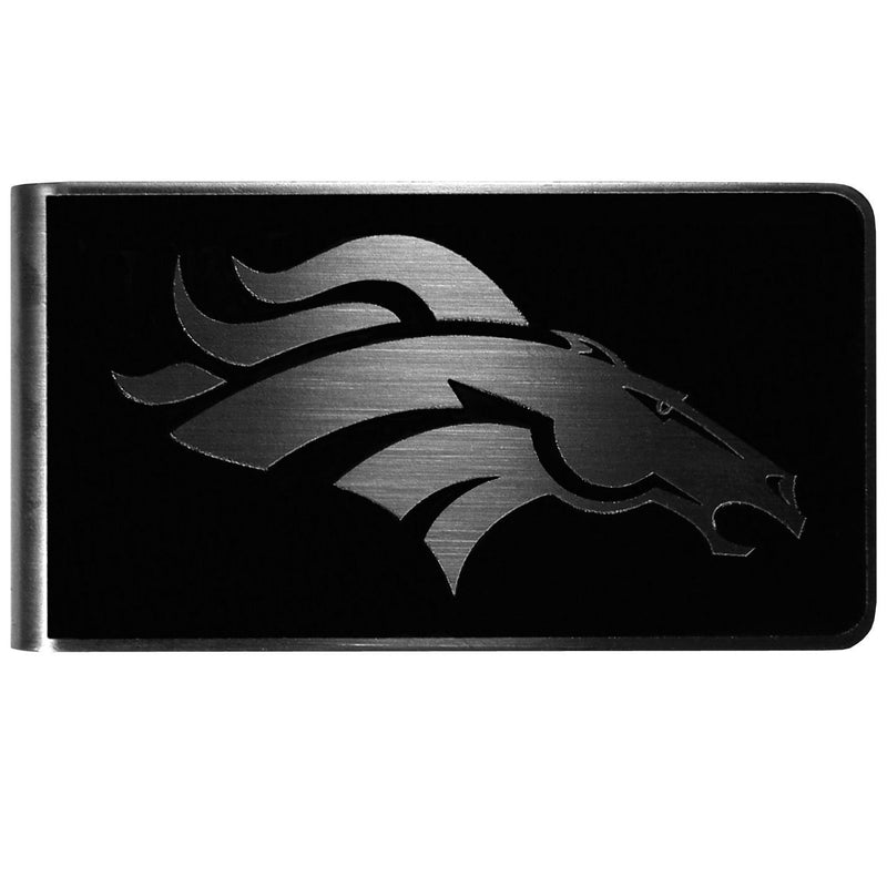 NFL - Denver Broncos Black and Steel Money Clip-Wallets & Checkbook Covers,NFL Wallets,Denver Broncos Wallets-JadeMoghul Inc.